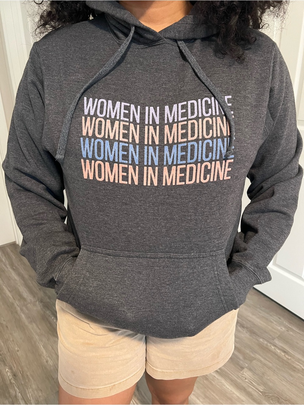 Women in Medicine Dark Gray Pullover Hoodie - Empowerment Graphic